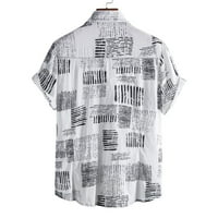 Klodeeu muškarci Havajska majica kratkih rukava od tiskanog ljetnog casunskog gumba niz majice)