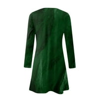 Umitay Fall Maxi haljine za žene Žene Ležerne prilike udobne tiske dugih rukava šupljinu haljinu Big