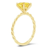 2.0ct srce od srca žuta simulirana dijamantska 18K žuta zlatna godišnjica za angažman prsten veličine