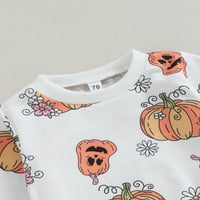 Sutnice za žene Djevojke Halloween Halloween Hlače setovi s dugim rukavima Crewneck Ispis dukserice