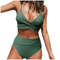 Ženski seksi bikini dvodijelni kupaći kostim, zeleni, xxl