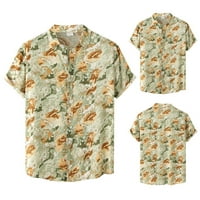 Muškarci Hawaii Print Majica Muška modna casual Top Velike veličine Lapl dugme Modna bluza Kratki rukav