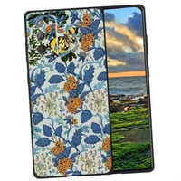 Plavo-cvjetni-william-morris-stil-leptiri-botanički-modeli-i-telefonski futrola, deginirani za Samsung