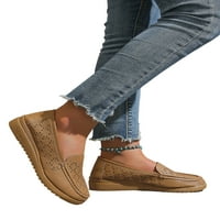Daeful Women cipele klizanje na natikačima Neklizajući klip loafer posao meka udobnost izdubljena ležerna cipela Khaki 7.5