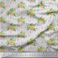 Soimoi sivi pamučni dres tkanine i anemone cvjetni ispis tkanina od dvorišta široko