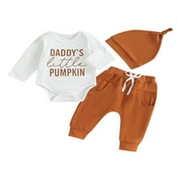 Dojenčad beba Halloween kombinezon za pantnu odjeću Pismo Ispiši duge rukav rumper pune hlače u boji