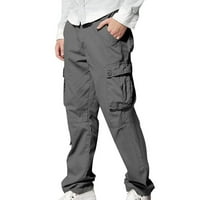 Muški osnovi teretni pantalone za muškarce Slim Multi džep ravne pantalone na otvorenom sportove kombinezone