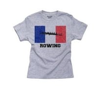 Francuska Olimpijsko - veslanje - zastava - pamučna majica od pamuke silueta
