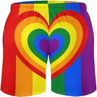 Muški LGBT-Pride-Rainbow-Heart Quick Hotcos sa mrežom Obložnom Kupeći Pločaj poklon S-3XL