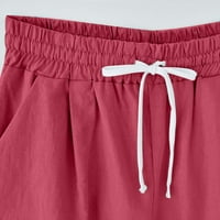 Labakihah casual pantalone za žene Žene Ljetne pamučne posteljine plus veličina visokih struka kratkih