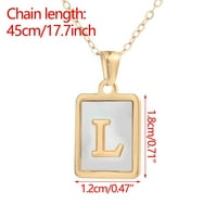 Qiaocaity nehrđajućeg čelika kvadratna ogrlica za žene žensko zlato titanijum engleski privjesak ogrlica