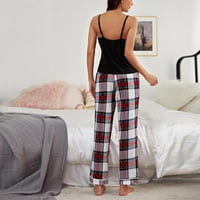 Njoeus Cami Pajamas Set Womens Mekani spremnik za spavanje + plastične duge hlače setovi salonske noćne