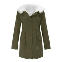 Caicj dugačka jakna za jaknu Women Plus veličina Žene Fuzzy Otvoreni prednji kapuljač Kardiganski jakne