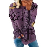 Lenago dukserica za žene modna tiskana labava majica s dugim rukavima Bluza okrugli vrat casual vrhovi