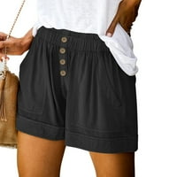 Booker kratke hlače Ležerne prilike ženske gumbene struk povremene džepne hlače Ležerne prilike elastične