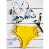 Ženski bikini kupaći kostim ananas print plaže za plažu za odvažom za palete za kupanje trokut kupaći