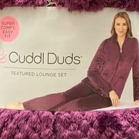 Cuddl duds ženski super mekani teksturirani salon, zatvarač up džemper i hlače