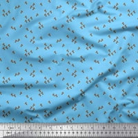 Soimoi plava mahovina Georgette tkanina Giraffe Face Lice Animal Print šivaći tkaninu BTY Wide