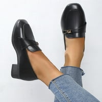 Oucaili Dame Loafer Comfort Flats Slip na loaferima kopča Kvadratna prst Ležerne cipele za hodanje Radni