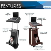 Mobilni medicinski laptop Chictail Sit-To-TO-TO-TO-APARTME, crna, podesiva visina