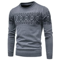 PIMFYLM pulover džemperi za muškarce Crochet pulover Dukseri Dressy udobne sive 2xL