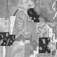 Ahgly Company Zatvoreni kvadratni patchwork sive prelazne prostirke, 8 'kvadrat