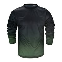 HFolob muške majice Muške ljetne casual sportove majica modni rever 3D gradijent dugih rukava Crt izrez