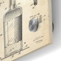 Epic Art 'Boce Clutprint Patent pergament' Akrilni stakleni zid Art, 12 x16