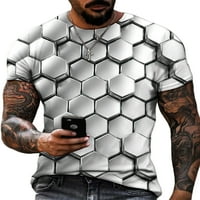 NIUER MUŠKI LJETNI 3D TOP PRINT TOPS kratki rukav majica casual geometrijski vrhovi