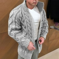 Muškarci zimski džemper-kaputi - Turtleneck topli kabel pletena džemper jakna gornja odjeća puna zip