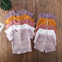 Dečija dečja letnja ležerna odeća postavlja čvrstu majicu kratkih rukava Toppants Outfit