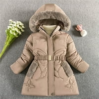 Entyinea Boy's Puffer kaput topla puffer jakna pretvorena zimski kaput s odvojivim kapuljačom Khaki