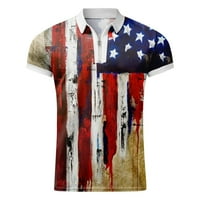 4. srpnja Dan nezavisnosti Polo košulje za muškarce Mužjak ljeto Print T Okrenite majicu kratkih rukava