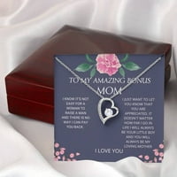 Bonus mama - cijenjena vam zauvijek Ljubavna ogrlica, korak Mom poklon, poklon za bonus mama, bonus