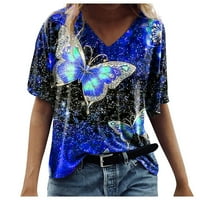 Gotyou Womens Plus veličine vrhova leptira od tiskane majice s kratkim rukavima