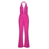 Jumpsuits za ženske Dressy banket haljina viseći vrat duge hlače Čvrsto boje Rompers
