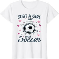 Žene samo djevojka koja voli nogometne fudbalskog igrača za žene poklon majica bijeli tee