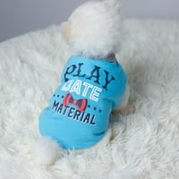 Shulemin Pismom Print PET majica Navojni dekolte s dva nogu Dizajn meke štene