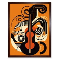 Apstraktna grafika gitare Muzika Ilustracija Ilustracija Art Print Framed Poster Zidni dekor