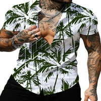 Voguele Men majica majica Down majica rever vrat na plaži Ljetne košulje zakrivljene bluze xl