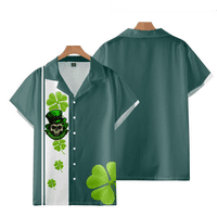 FNNYKO MAŠSKI DAN ST. PATRICK-ov dan Ispiši casual skrozleeve print gumb dolje na havajske majice casual majice poklon za muškarce