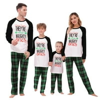 Kelajuan Usklađivanje obiteljske božićne pidžame, slovo s dugim rukavima Raglan vrhovi + kaidne hlače