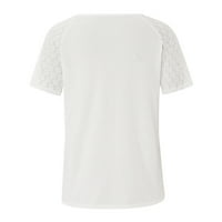 Ljetne žene Hladne ramene majice Print modni casual vrhovi kratki rukav V izrez labavi fit tunika tee