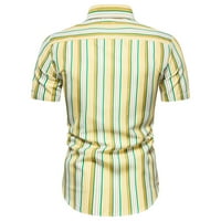 HHEI_K muške ljetne prugaste košulje s kratkim rukavima stilski i udobne vrhunske košulje za muškarce