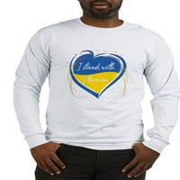 Cafepress - Stojim sa ukrajinom majicom s dugim rukavima - majica s dugim rukavima unise pamuka