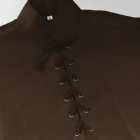 Wozhidase muške majice Tuničke vintage majice čipka up majica bluza vrhovi tunički prsluk rezervoari