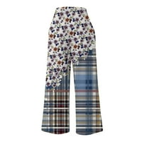 Farstey široke pantalone za noge za žene labave udobne elastične visoke struke cvjetne gaćice za tiskane