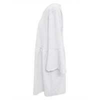 Haljina za žene Ljeto Ležerne prilike pamučne lapene kratkih rukava Okrugli izrez Solid Maxi Plus Veličina