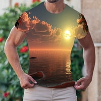 Muška majica Plaža Gradient Havajska grafika Ispisana Ležerna modna modna pamučna jednostavna okrugla