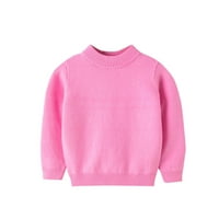 Duks toddler 2-7t Toddler Omladinski teen Boys Girls Solid pulover Pulsweetheart Plit džemper pletiva ružičasta 130
